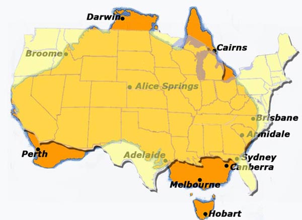 Australia USA Map Comparison