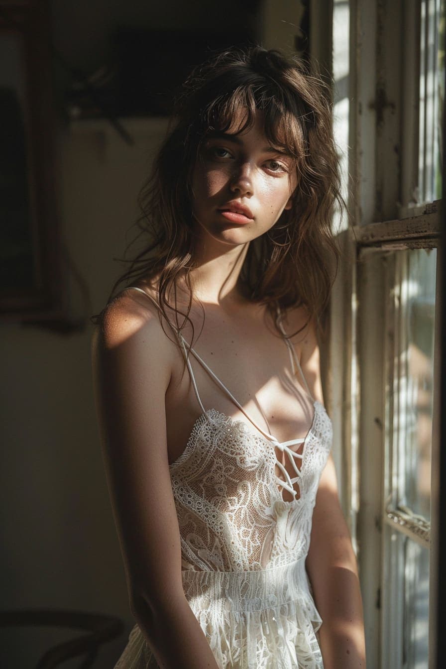 White cottagecore dress