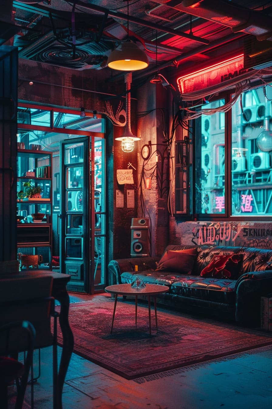 Cyberpunk interior design
