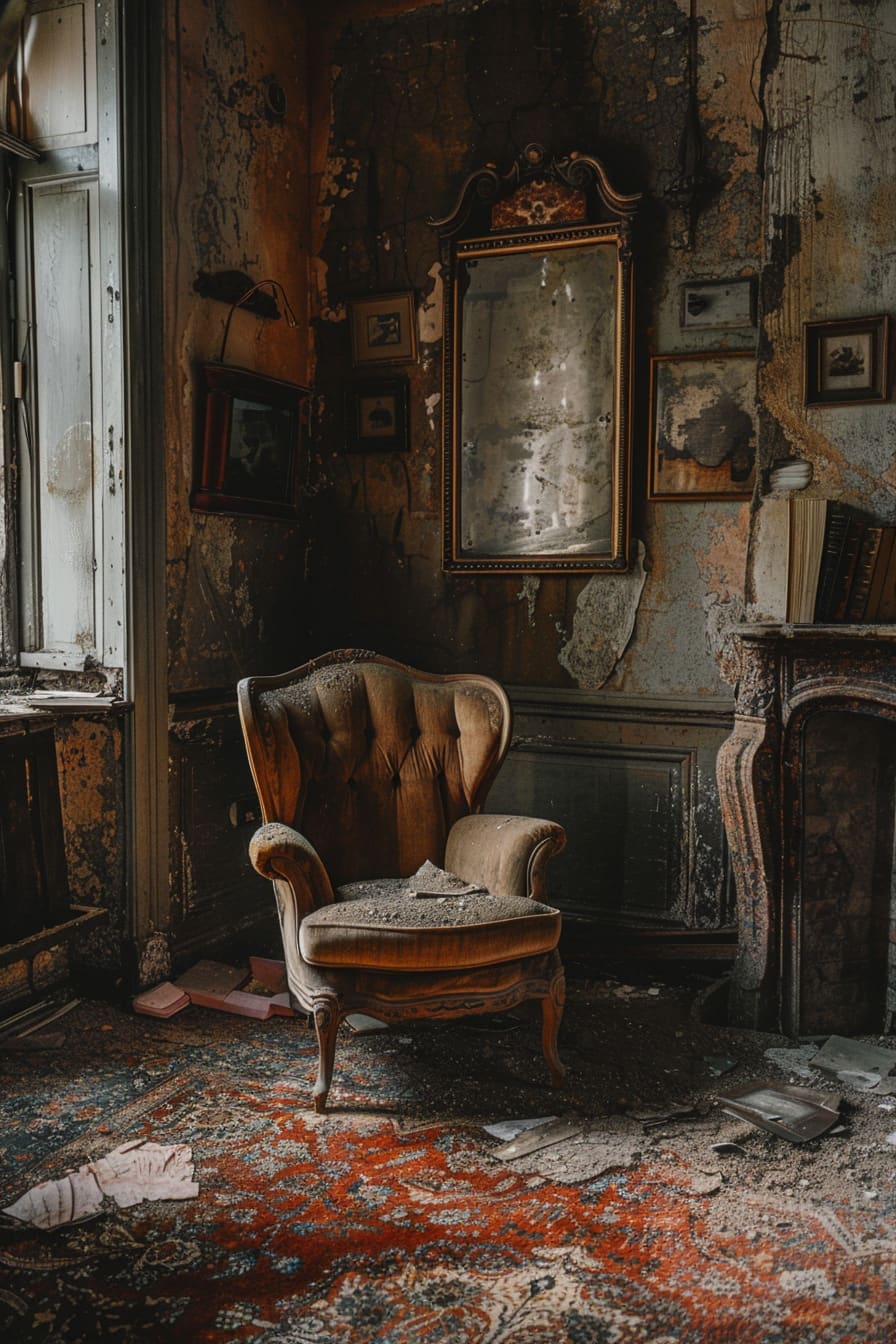 Grunge aesthetic interior scene