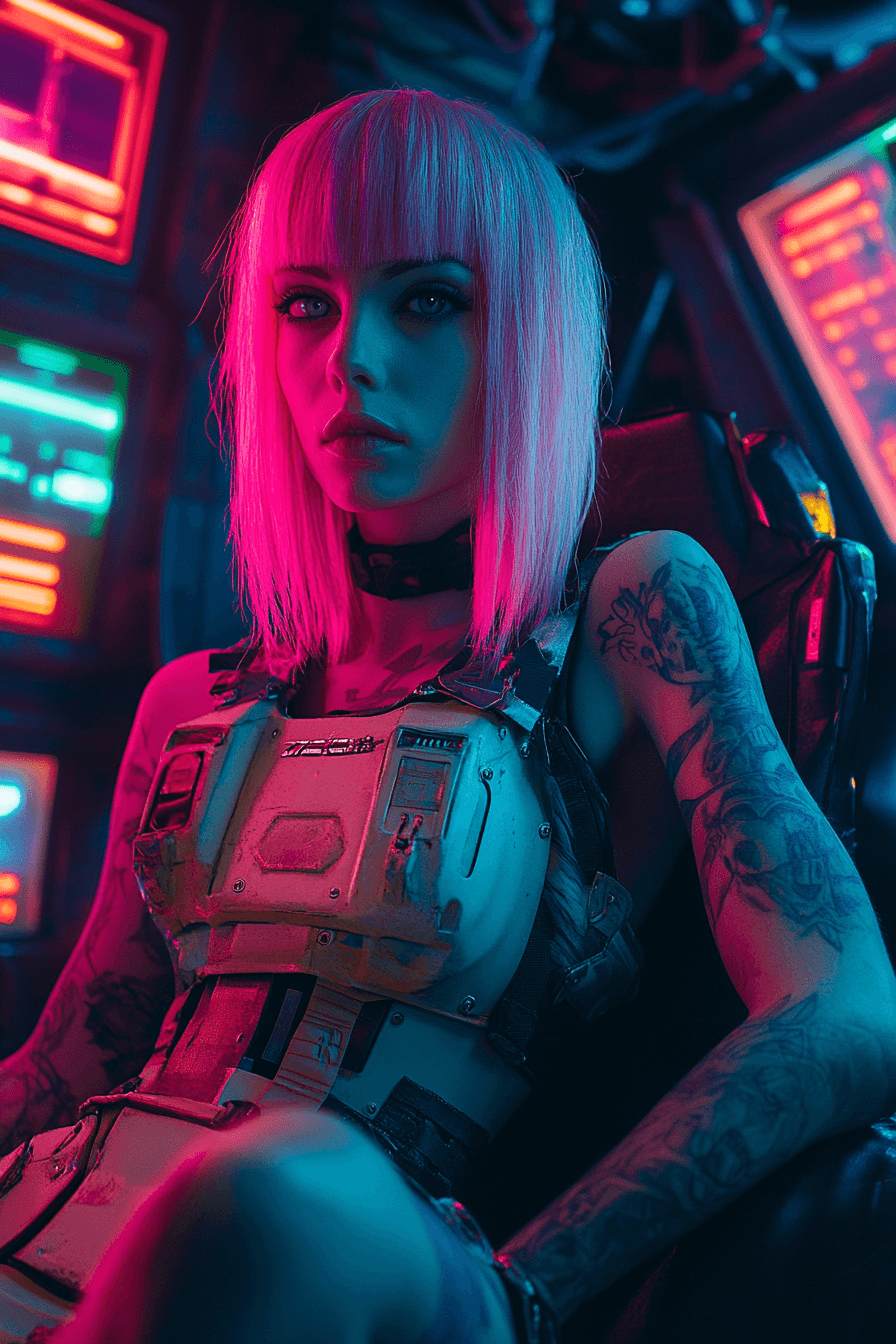 Cyberpunk fashion model