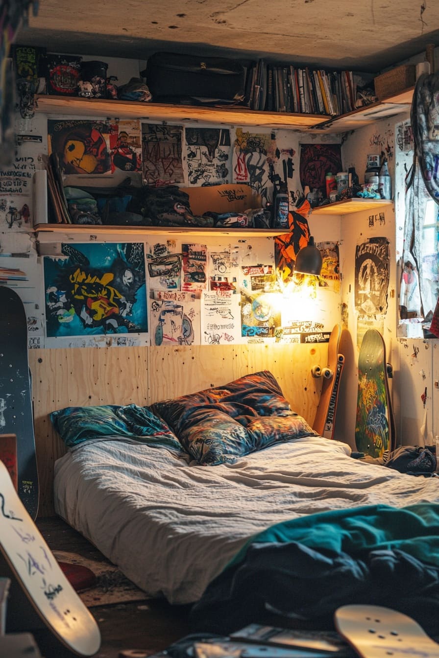 Skater bedroom aesthetic